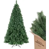 SALCAR 180 cm Künstlicher Weihnachtsbaum, Nordmanntanne, PVC Tannenbaum mit 580 Spitzen, Klapp-Schirmsystem, Ø 98 cm