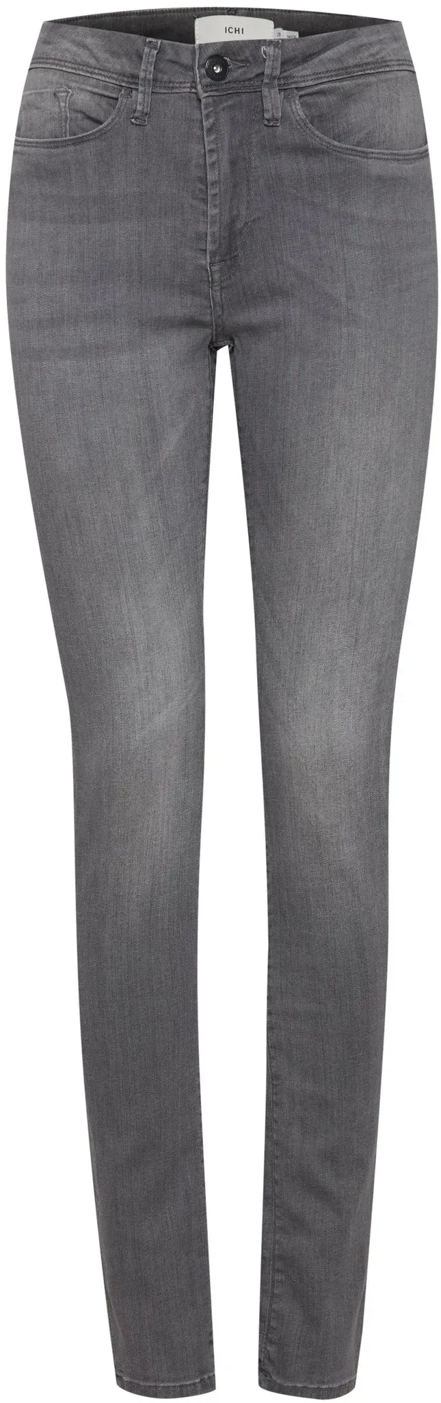 Röhrenjeans ICHI "Röhrenjeans IHErin" Gr. 28, Länge 32, grau (light washed) Damen Jeans