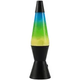 I-TOTAL® - LED-Lavalampe – Modernes Design mit fließendem Blaseneffekt, geringer Energieverbrauch, integriertes LED-Licht, 37 cm (Schwarzer Sockel, Gelb-Blau-Effekt)
