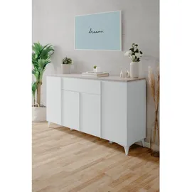 Finori GmbH Sideboard Weiß, - Maße cm, Wohnzimmer, Kommoden & Sideboards, Sideboards