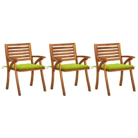 vidaXL Garten-Essstühle mit Kissen 59 x 59 x 87 cm beige/grün 3 St.