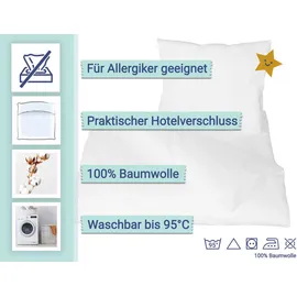 ZOLLNER Bettwäsche,, weiß Textil, 100x135 cm, Schlaftextilien, Bettwäsche, Bettwäsche