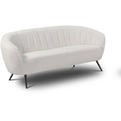 Sofa Glamour Stoff Weiß 3-Sitzer