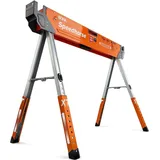 BORA PM-4550 portabler Sägebock Speedhorse XT, höhenverstellbarer Tischständer mit klappbaren Beinen und Metallplatte, 680 Kg, 2 Stk - Orange