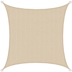 UV Sonnensegel 3x3 m HDPE Quadrat Sonnenschutz Überdachung Garten Balkon Beige