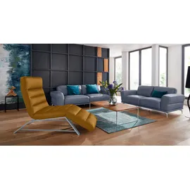 W.Schillig Relaxliege daily dreams Leder/Polyester 65 x 91 x 170 cm Gelb mit Kissen