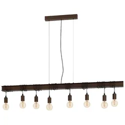 EGLO Hängeleuchte Townshend 4 | Pendellampe Vintage Industrial Stil Wohnzimmerlampe in Braun-Antik