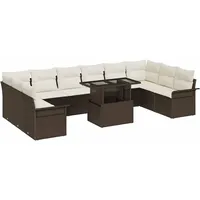 vidaXL Garten-Lounge-Set 11-tlg. braun