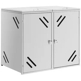 Uniprodo Mülltonnenbox 80 x 118 x 136 cm silber