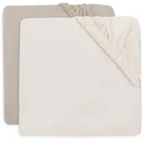 jollein Spannbettlaken Jersey-Baumwolle 75 x 95 cm Oatmeal/Sand 2 St.