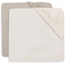 jollein Spannbettlaken Jersey-Baumwolle 75 x 95 cm Oatmeal/Sand 2 St.