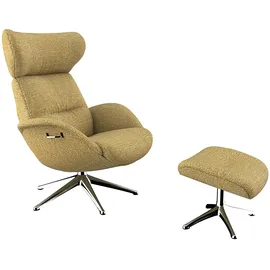 flexlux Relaxsessel FLEXLUX Polyester 90 x 107 x 89 cm Gelb drehbar, ergonomisch