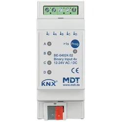 1St. MDT Binäreingang 4-fach REG BE-04024.02 für Steuersignale 12-24VAC/DC 2TE