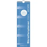 Neumann Streifenplaner Mini BLAU 2026 - Streifenkalender - Wandplaner