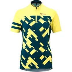 Radtrikot GONSO "CENIGA", Damen, Gr. 38, gelb (pastellgelb), 92% Polyester (Recycelt), 8% Elastan, Rundhals, Kurzarm, Trikots, Leicht, schnell trocknend, optimaler Feuchtigkeitstransport
