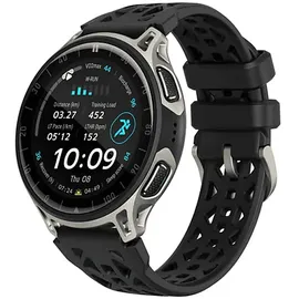 Amazfit Cheetah 2 Pro BT 46 mm Titaniumgehäuse Schwarz Silikonarmband Schwarz 20 mm