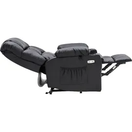 MCombo Elektrische Aufstehhilfe Relaxsessel 3 Motoren getrennt verstellbar, 7546BK - Schwarz