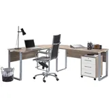 MID.YOU Büro Office Edition Set 0 Weiß/Eiche, 2-teilig