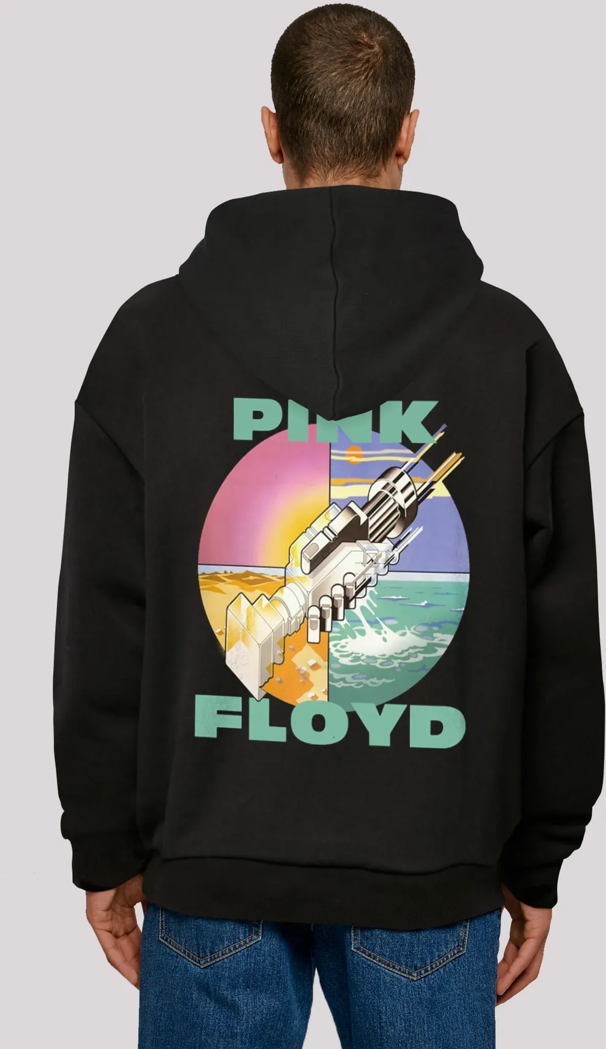 Kapuzenpullover F4NT4STIC "Pink Floyd Wish You Were Here", Herren, Gr. 3XL, schwarz, Obermaterial: 100% Baumwolle, casual, oversize, Langarm, Pullover, Print