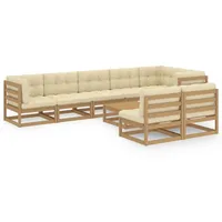 vidaXL 9-tlg Garten-Lounge-Set mit Kissen Kiefer Massivholz Modell 61