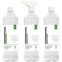 Cleanerist Isopropanol IPA 99,9% – Reinigungsalkohol | in der Sprühflasche | Hygienereiniger | Lösungsmittel & Fettlöser I 3x1 Liter
