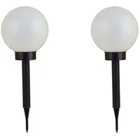 Buri Kugelleuchte Kunststoff 2er Set Solar LED weiß