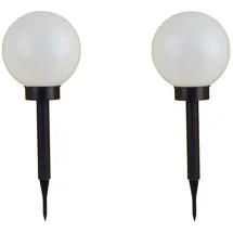 Buri Kugelleuchte Kunststoff 2er Set Solar LED weiß