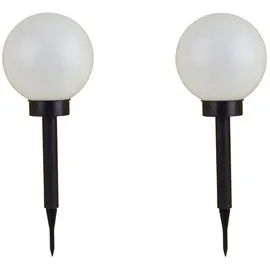Buri Kugelleuchte Kunststoff 2er Set Solar LED weiß