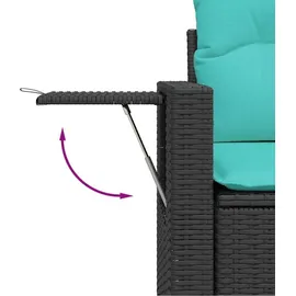 vidaXL Gartensofa-Set 11-tlg. Loungeset schwarz
