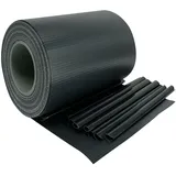 PVC Sichtschutzstreifen 0,19 x 35 m anthrazit 4er Set inkl. Befestigungsclips 30 St.