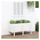 furnicato Hochbeet Weiß 121 x 50 x 57 cm