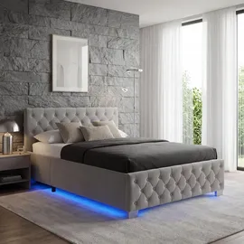 Tectake Chesterfield 180 x 200 cm Dunkelgrau