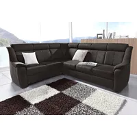 Ecksofa SIT & MORE "Basel L-Form" Sofas Gr. B/H/T: 261cm x 98cm x 211cm, Luxus-Microfaser ALTARA NUBUCK, langer Schenkel rechts, ohne Relaxfunktion, schwarz wahlweise mit Relaxfunktion