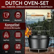 gusskönig Dutch Oven 9 l ohne Füße 2in1