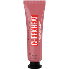 Maybelline Cheek Heat Blush, Rouge, Gel-Formel, Wasserbasierte Farbpigmente, Glossyglänzendes Finish, 15 Nude Burn, 10 ml