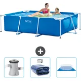 Intex Rahmenschwimmbecken rechteckig – 220x150x60 cm – Zubehör CB76 Blau No Size