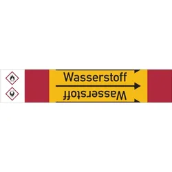 Rohrleitungskennzeichen Wasserstoff - 33000x105 mm Folie selbstklebend