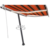Gelenkarmmarkise Einziehbar mit LED 350x250 cm Orange und Braun