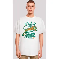 T-Shirt F4NT4STIC "Stranger Things Hawkins Year", Herren, Gr. XS, weiß, Obermaterial: 100% Baumwolle, casual, oversize, Rundhals, Kurzarm ohne Bündchen, Shirts, Premium Qualität