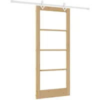 vidaXL Schiebetür Braun 86 x 198,5 cm Holz und Metall