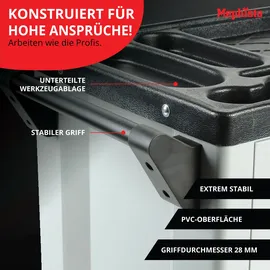 Mephisto Werkzeugwagen Stahl grau 8 Schubladen unbestückt