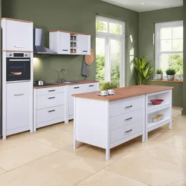 Interlink Küchenzeile Sicilia 0 cm Weiß/Eiche