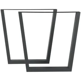 [en.casa] Tischgestell 2er Set Lalling 72x55/75cm Schwarz