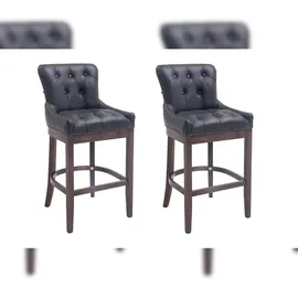 CLP 2er Set Barhocker Lakewood Echtleder schwarz/antik