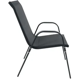 VCM Gartenstuhl 56 x 56 x 0 cm schwarz 4 St.