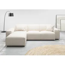 Home Affaire Ecksofa Glimminge L-Form auch in Breitcord, Feincord + Easy care-Bezug, Breite 264, Zierkissen weiß