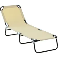 Outsunny - Sonnenliege - 188Lx56Wx28Hcm - Cremeweiß
