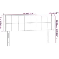 VidaXL LED Kopfteil Schwarz 147x16x78/88 cm Stoff