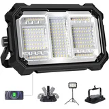 MASMEJOR LED Baustrahler Akku, 10000mAh, 8000LM, 5 Lichtmodi
