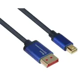 Good Connections Good Connections® SmartFLEX DisplayPort 1.4 an Mini DisplayPort-Kabel - 8K UHD-2 / 4K UHD - KUPFERLEITER, Aluminiumgehäuse - HOCHFLEXIBEL - dunkelblau - 2 m